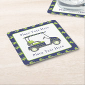 Dessous-de-verre Carré En Papier Preppy Alligators Golf Cart (Incliné)