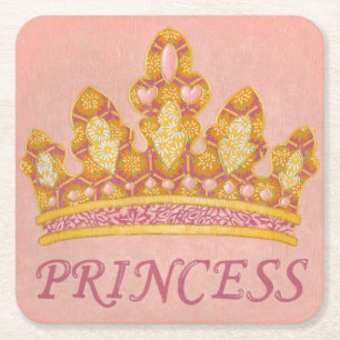 Dessous-de-verre Carré En Papier Princesse ornée de bijoux Crown par Chariklia