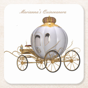 Dessous-de-verre Carré En Papier Princesse Quinceanera de conte de fées