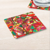 Dessous-de-verre Carré En Papier Prismatique II (Incliné)