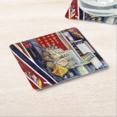 Dessous-de-verre Carré En Papier Probabiliste, Singapour (Incliné)