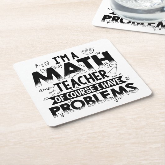 Dessous-de-verre Carré En Papier professeur de mathématiques| Mathématiques Cadeaux (Incliné)