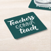 Dessous-de-verre Carré En Papier Professeurs allant enseigner (Incliné)