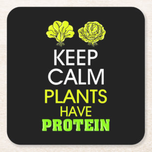 Dessous-de-verre Carré En Papier Protéine have de Keep Calm Plants