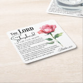 Dessous-de-verre Carré En Papier Psaume 23 Le Seigneur est ma Fleur berger (Incliné)