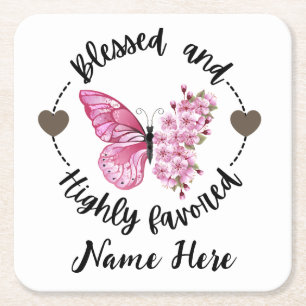 Dessous-de-verre Carré En Papier Psaume 88:4 Blessé Papillon Personnalisé Très Favo