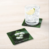 Dessous-de-verre Carré En Papier Puissent des lis blancs (En situation)