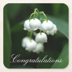 Dessous-de-verre Carré En Papier Puissent des lis blancs