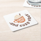 Dessous-de-verre Carré En Papier Pumpkin Spice & Cozy Vibes – Cute PSL Latte Fall (Incliné)