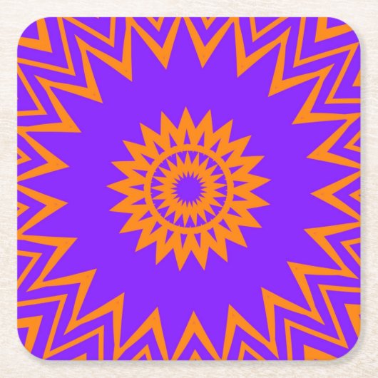 Dessous-de-verre Carré En Papier Purple and Orange Sun Rays (Devant)