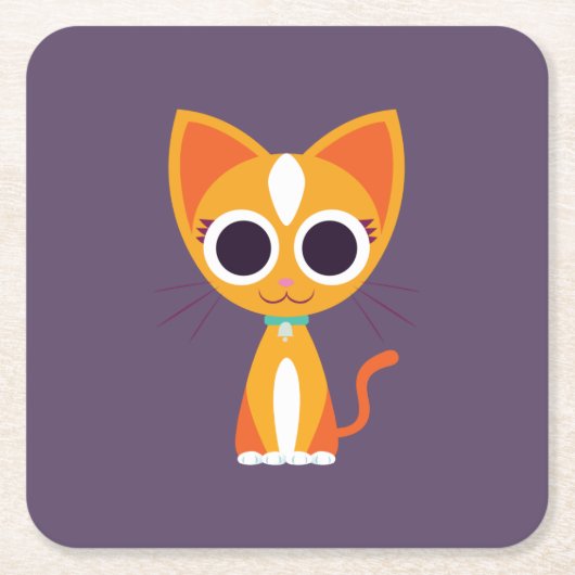 Dessous-de-verre Carré En Papier Purrl le chat (Devant)