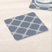 Dessous-de-verre Carré En Papier Quatrefoil gris bleu (Incliné)