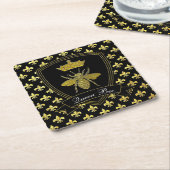 Dessous-de-verre Carré En Papier Queen Bee Your Text (Incliné)