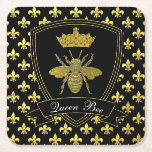 Dessous-de-verre Carré En Papier Queen Bee Your Text