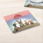 Dessous-de-verre Carré En Papier Quelque chose de rouge (Incliné)