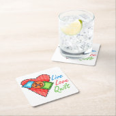 Dessous-de-verre Carré En Papier Quilt d'amour en direct (En situation)