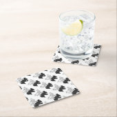 Dessous-de-verre Carré En Papier Rabbit Silhouette main (En situation)