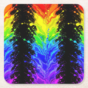 Dessous-de-verre Carré En Papier « Radiance » – Un motif de fierté abstrait