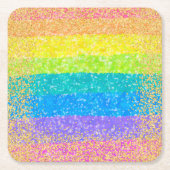 Dessous-de-verre Carré En Papier Rainbow Stars Anniversaire (Devant)