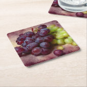 Dessous-de-verre Carré En Papier Raisins Rouge Et Vert (Incliné)