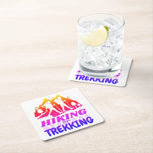 Dessous-de-verre Carré En Papier Randonnée ou trekking (En situation)