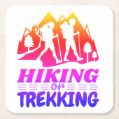 Dessous-de-verre Carré En Papier Randonnée ou trekking (Devant)