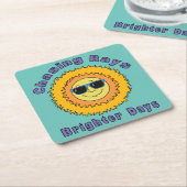 Dessous-de-verre Carré En Papier Rayons de chasse (Incliné)