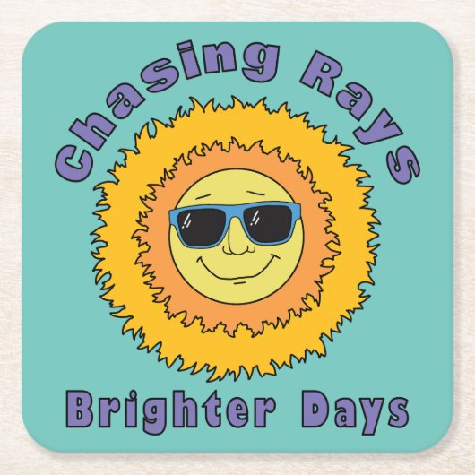 Dessous-de-verre Carré En Papier Rayons de chasse (Devant)