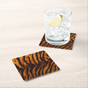 Dessous-de-verre Carré En Papier Rayures de tigre.