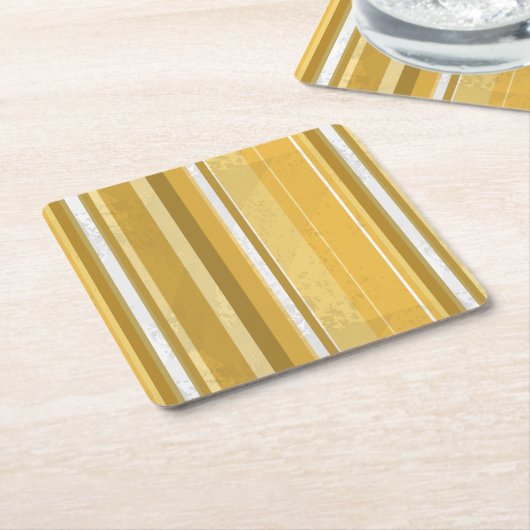 Dessous-de-verre Carré En Papier Rayures Jaune (Incliné)