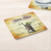 Dessous-de-verre Carré En Papier Recette de boisson Cuba Libre Bartender (Incliné)