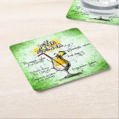 Dessous-de-verre Carré En Papier Recette de boisson Pina Colada (Incliné)