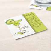 Dessous-de-verre Carré En Papier Recette de Margarita (Incliné)