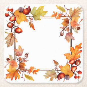 Dessous-de-verre Carré En Papier Récolte d'automne : Récolte de germes