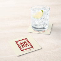 Rectangle double bonheur Mariage chinois classique
