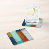 Dessous-de-verre Carré En Papier Rectangles Abstraites (En situation)