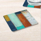 Dessous-de-verre Carré En Papier Rectangles Abstraites (Incliné)