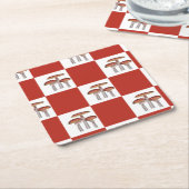 Dessous-de-verre Carré En Papier Red check with mushroom (Incliné)