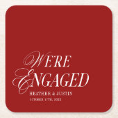 Dessous-de-verre Carré En Papier Red Classic Formal Elegant Nous sommes engagés (Devant)