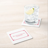 Dessous-de-verre Carré En Papier Red Deco Chic Mariage (En situation)