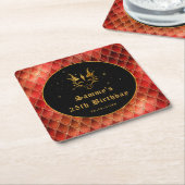 Dessous-de-verre Carré En Papier Red Dragon Scales Gold Faux Parties scintillant An (Incliné)
