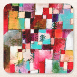 Dessous-de-verre Carré En Papier Red Green et Violet, Paul Klee