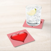 Dessous-de-verre Carré En Papier Red Heart Love (En situation)