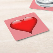 Dessous-de-verre Carré En Papier Red Heart Love (Incliné)