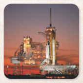 Dessous-de-verre Carré En Papier Red Sky for Space Shuttle Atlantis Launch (Devant)