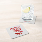 Dessous-de-verre Carré En Papier Red Sleigh Rides (En situation)