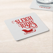 Dessous-de-verre Carré En Papier Red Sleigh Rides (Incliné)