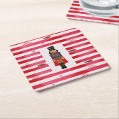 Dessous-de-verre Carré En Papier Red Stripes Nutcracker Dessous de verre en papier  (Incliné)