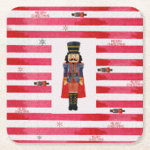 Dessous-de-verre Carré En Papier Red Stripes Nutcracker Dessous de verre en papier  (Devant)