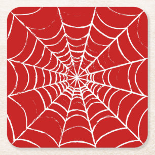 Dessous-de-verre Carré En Papier Red Web